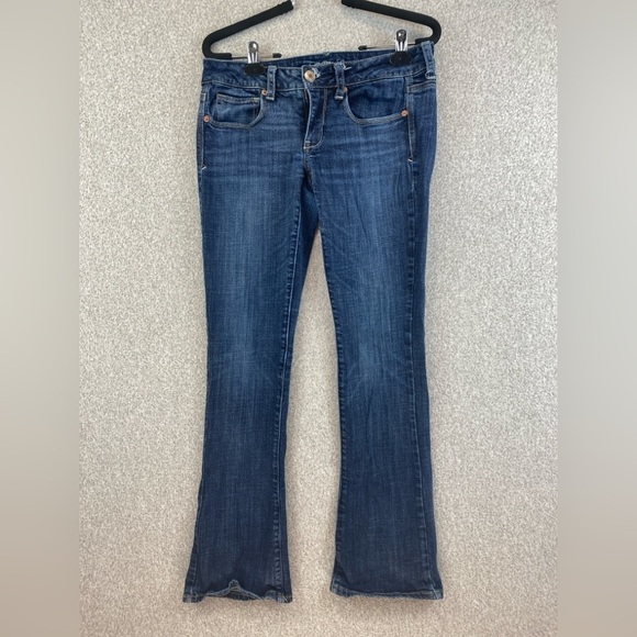 American Eagle skinny kick jeans size 6 low rise pocket glitter y2k flare - Picture 1 of 10